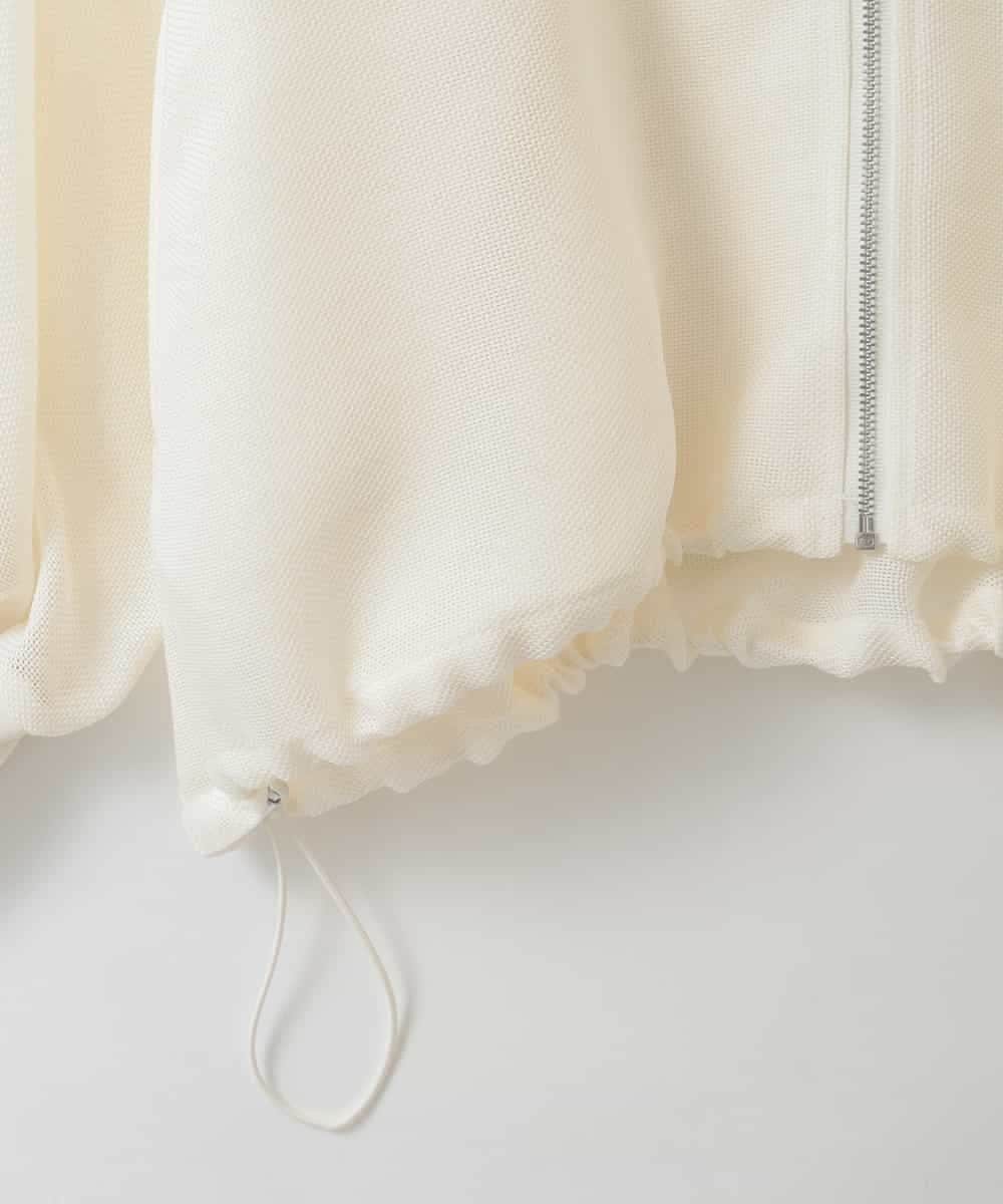 ZMJGE17150 al'aise modulation(アレーズモジュレーション) ドロストヘムジップアップメッシュブルゾン ホワイト