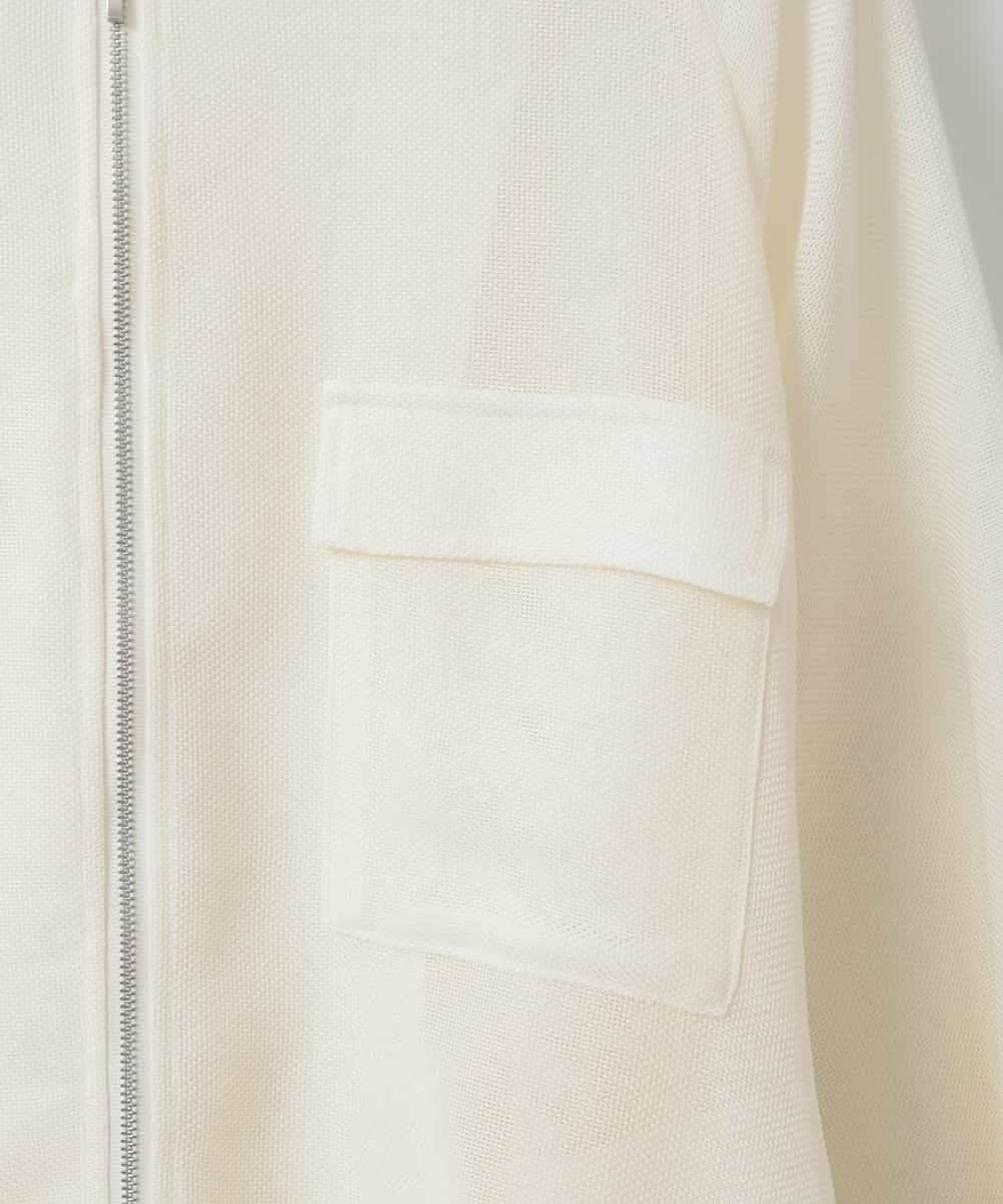 ZMJGE17150 al'aise modulation(アレーズモジュレーション) ドロストヘムジップアップメッシュブルゾン ホワイト