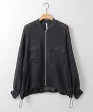 ZMJGE17150 al'aise modulation(アレーズモジュレーション) ドロストヘムジップアップメッシュブルゾン ダークグレー
