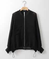 ZMJGE17150 al'aise modulation(アレーズモジュレーション) ドロストヘムジップアップメッシュブルゾン ブラック