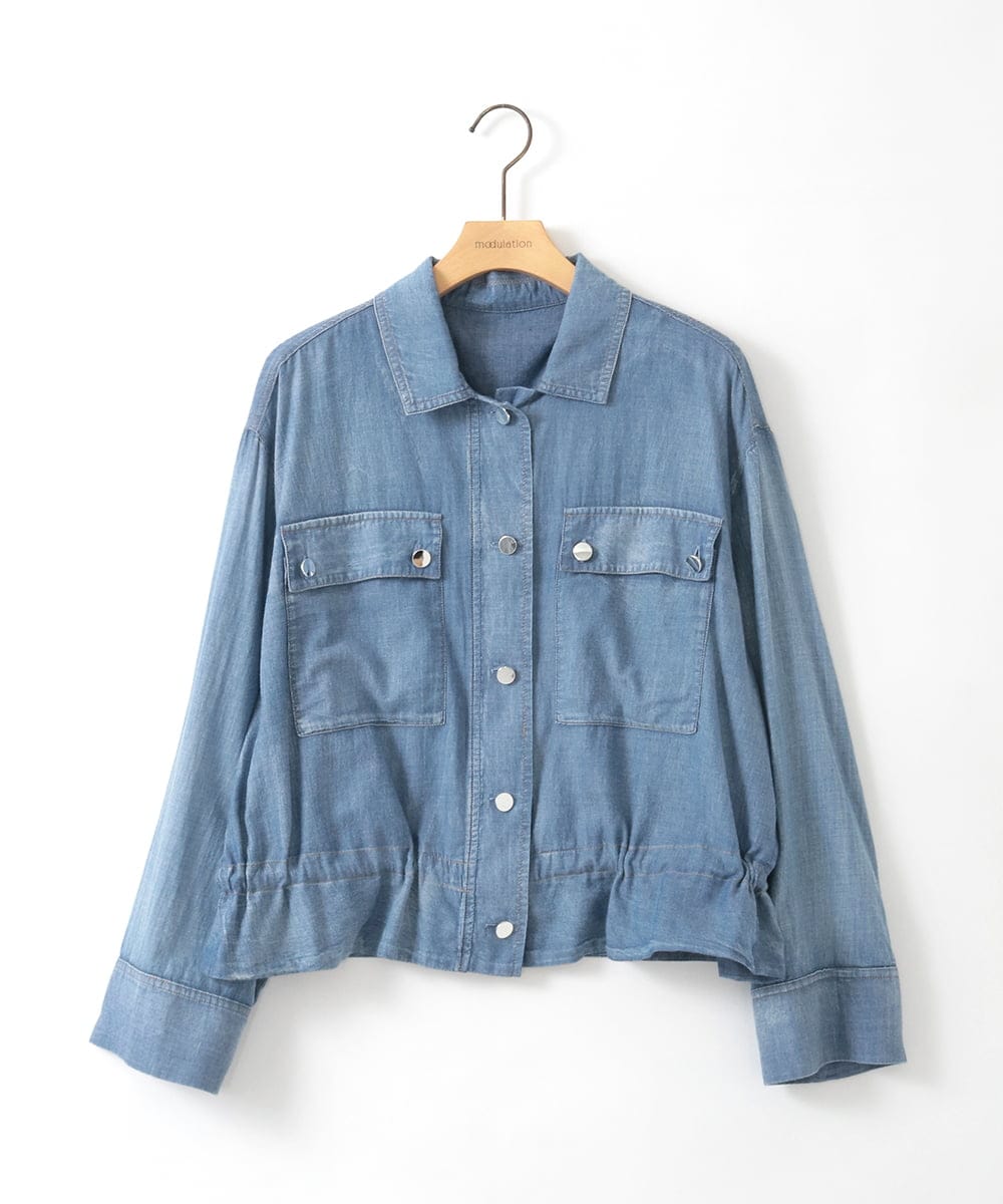 ZMJGE18160 al'aise modulation(アレーズモジュレーション) エアーコットンデニムジャケット ライトブルー