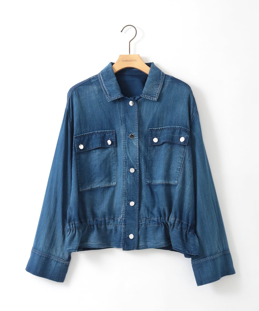 ZMJGE18160 al'aise modulation(アレーズモジュレーション) エアーコットンデニムジャケット ネイビー