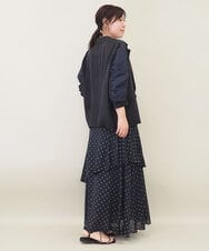 ZMJGE19180 al'aise modulation(アレーズモジュレーション) ギャザースリーブデザインジャケット ネイビー