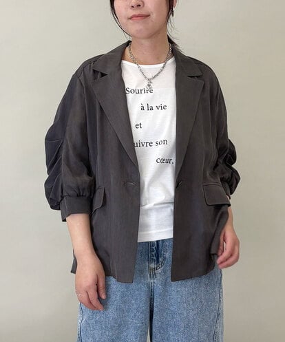 ZMJGE19180 al'aise modulation ギャザースリーブデザインジャケット