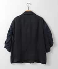 ZMJGE19180 al'aise modulation(アレーズモジュレーション) ギャザースリーブデザインジャケット ネイビー