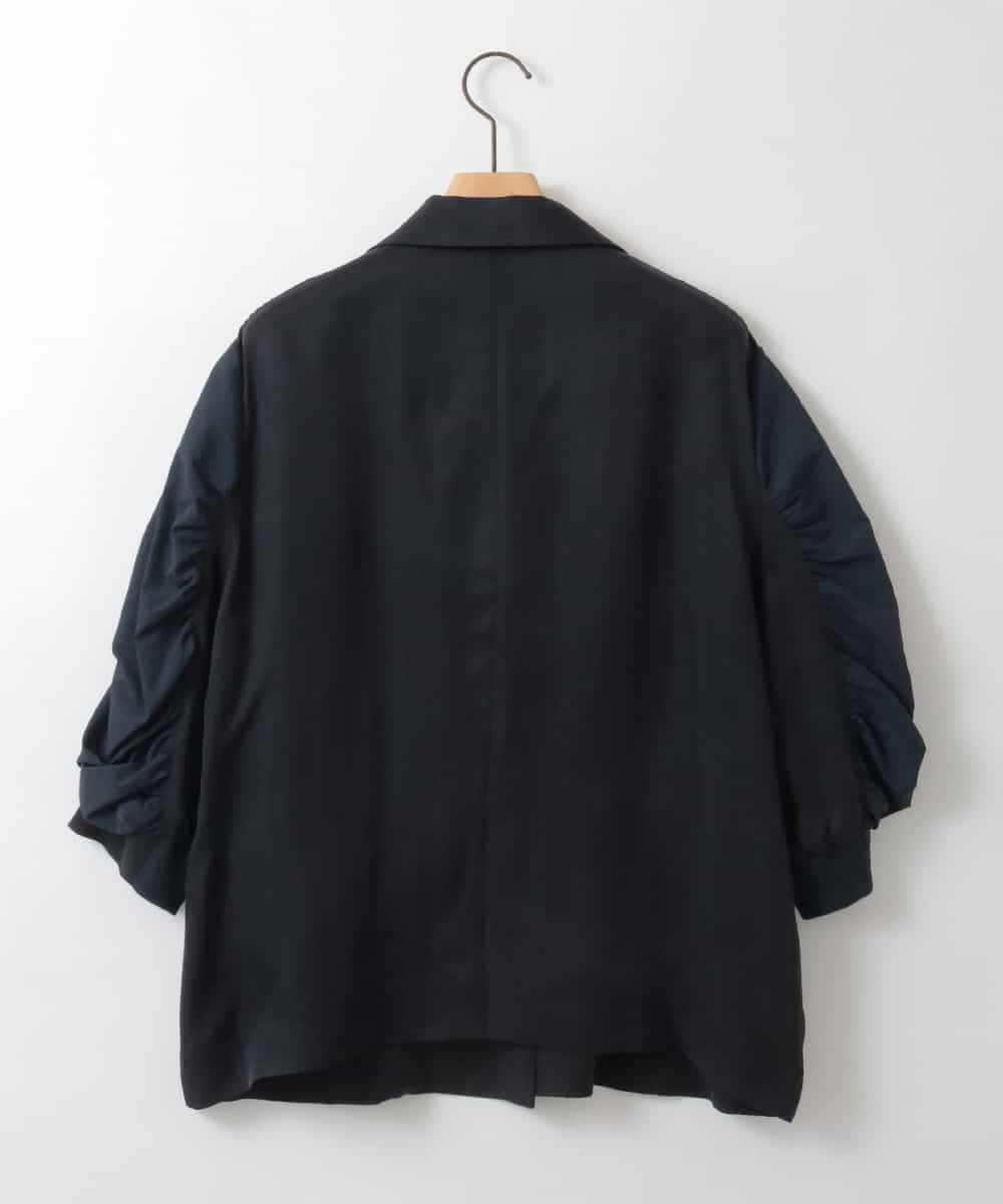 ZMJGE19180 al'aise modulation(アレーズモジュレーション) ギャザースリーブデザインジャケット ネイビー