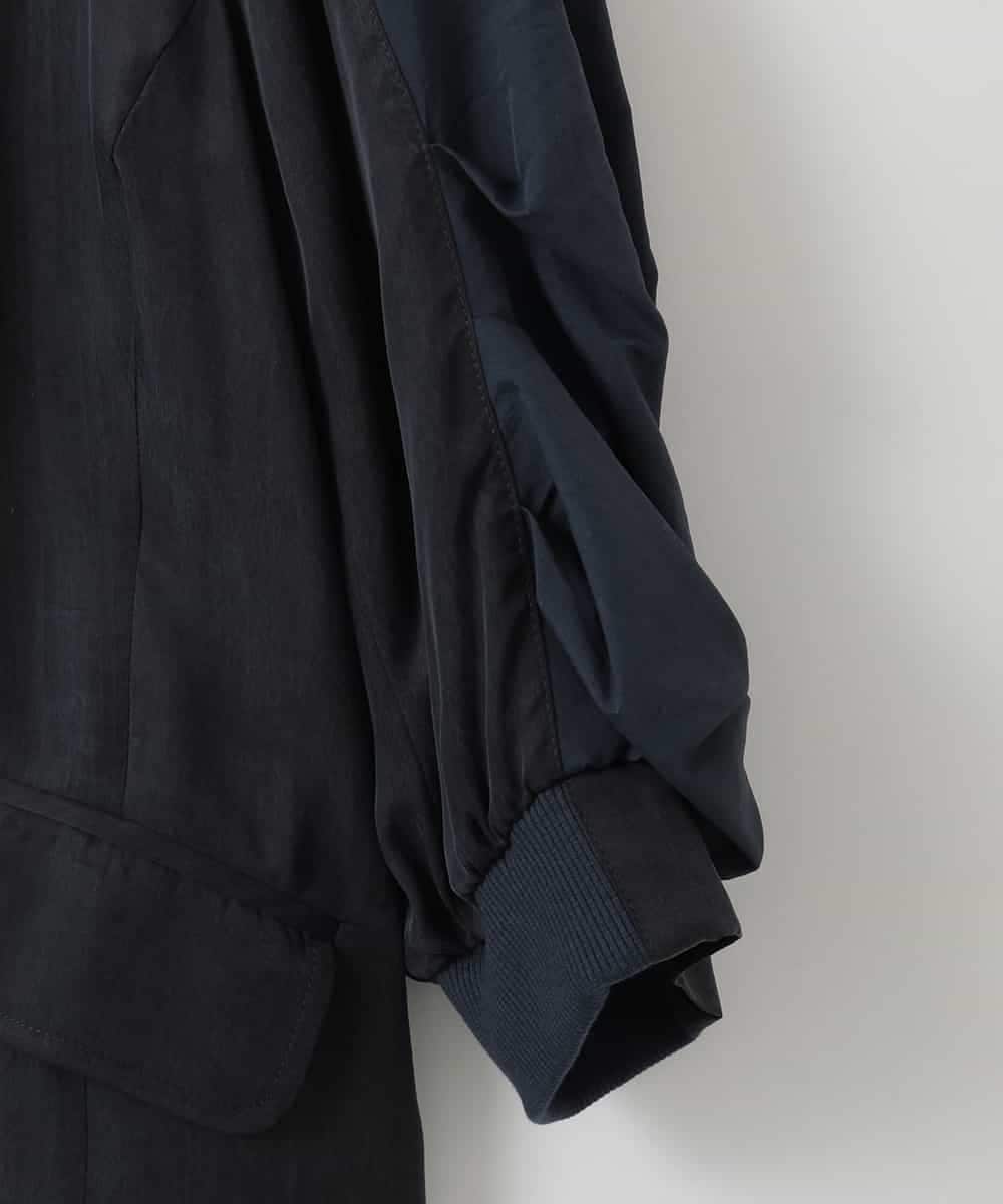 ZMJGE19180 al'aise modulation(アレーズモジュレーション) ギャザースリーブデザインジャケット ネイビー