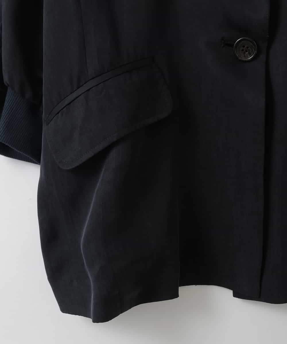 ZMJGE19180 al'aise modulation(アレーズモジュレーション) ギャザースリーブデザインジャケット ネイビー