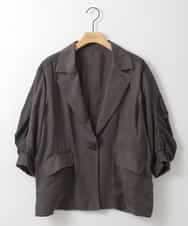 ZMJGE19180 al'aise modulation(アレーズモジュレーション) ギャザースリーブデザインジャケット ダークグレー