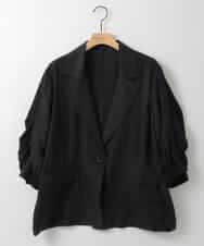 ZMJGE19180 al'aise modulation(アレーズモジュレーション) ギャザースリーブデザインジャケット ブラック