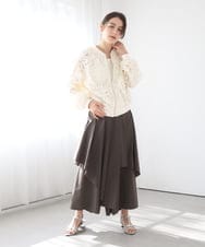 ZMJGE20098 al'aise modulation(アレーズモジュレーション) レースシアージップアップブルゾン アイボリー