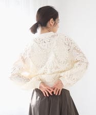 ZMJGE20098 al'aise modulation(アレーズモジュレーション) レースシアージップアップブルゾン アイボリー