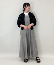 ZMJGE20098 al'aise modulation(アレーズモジュレーション) レースシアージップアップブルゾン ブラック