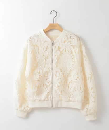 ZMJGE20098 al'aise modulation レースシアージップアップブルゾン