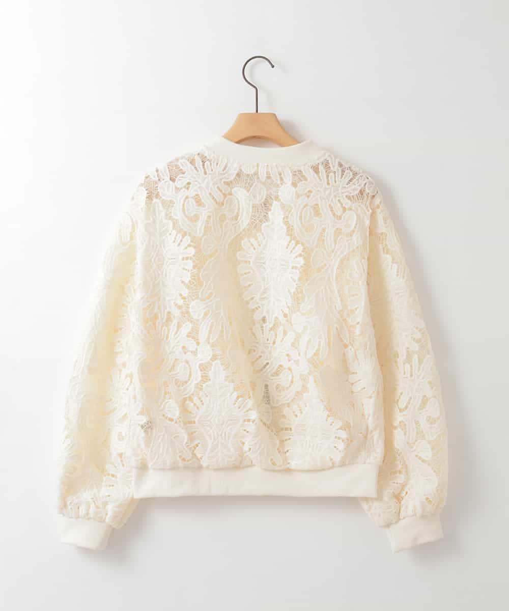 ZMJGE20098 al'aise modulation(アレーズモジュレーション) レースシアージップアップブルゾン アイボリー