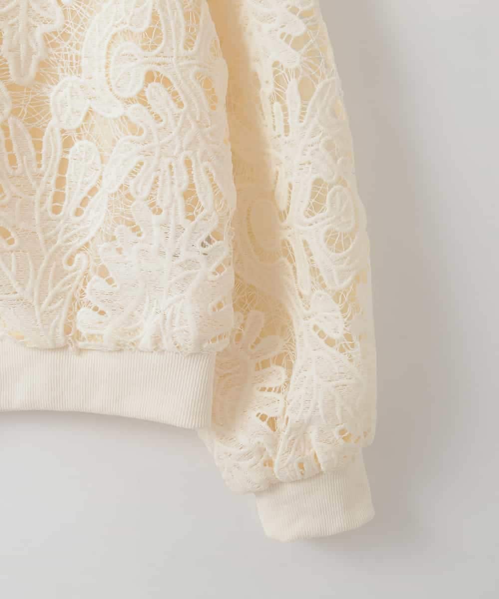 ZMJGE20098 al'aise modulation(アレーズモジュレーション) レースシアージップアップブルゾン アイボリー