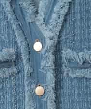 ZMJGE21140 al'aise modulation(アレーズモジュレーション) ツイードライクデニムVネックベスト ライトブルー