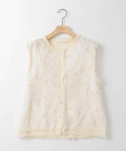 ZMJGE23128 al'aise modulation 【洗える】コード刺繍ニットベスト