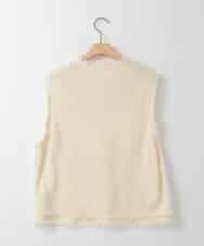 ZMJGE23128 al'aise modulation(アレーズモジュレーション) 【洗える】コード刺繍ニットベスト ホワイト