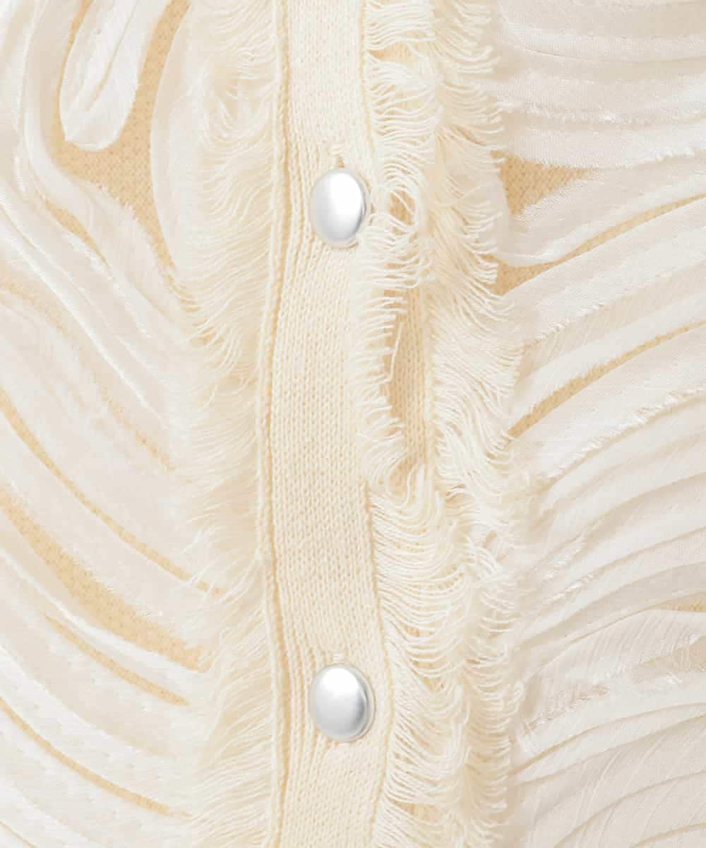 ZMJGE23128 al'aise modulation(アレーズモジュレーション) 【洗える】コード刺繍ニットベスト ホワイト