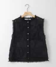 ZMJGE23128 al'aise modulation(アレーズモジュレーション) 【洗える】コード刺繍ニットベスト ブラック