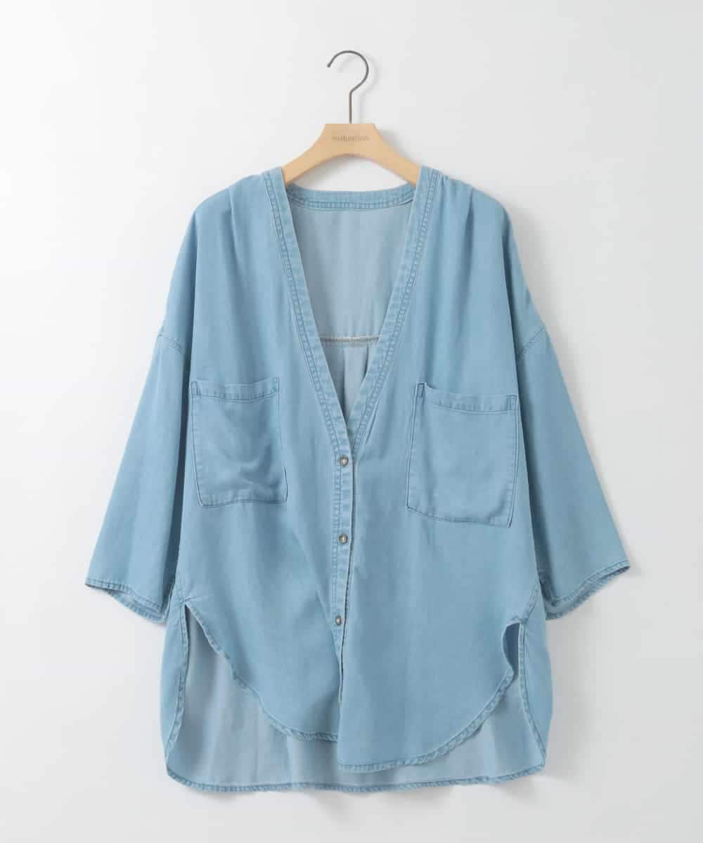 ZMJGE24149 al'aise modulation(アレーズモジュレーション) オーバーサイズデニムシャツジャケット ライトブルー