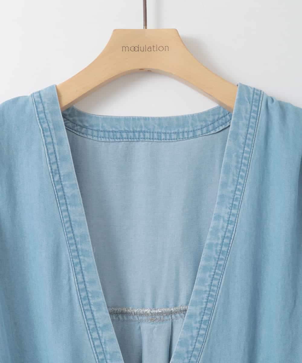 ZMJGE24149 al'aise modulation(アレーズモジュレーション) オーバーサイズデニムシャツジャケット ライトブルー