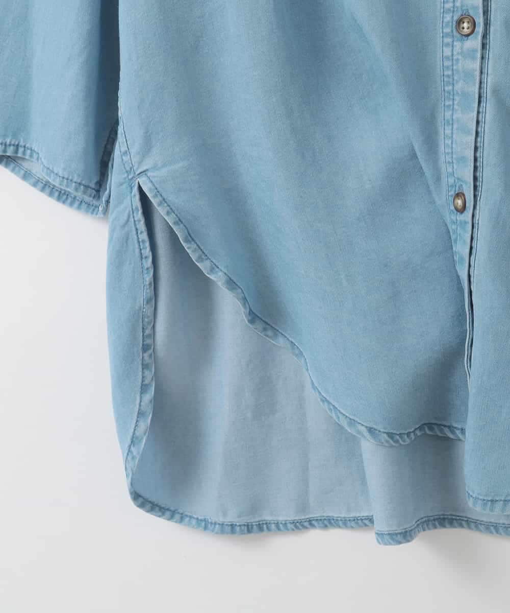 ZMJGE24149 al'aise modulation(アレーズモジュレーション) オーバーサイズデニムシャツジャケット ライトブルー