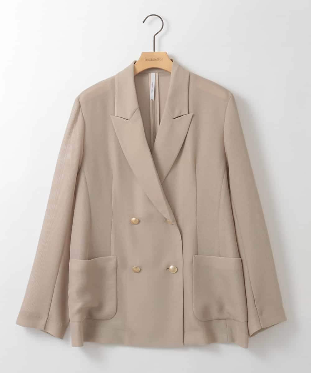 ZMJGE25170 al'aise modulation(アレーズモジュレーション) 金釦メッシュダブルジャケット ベージュ