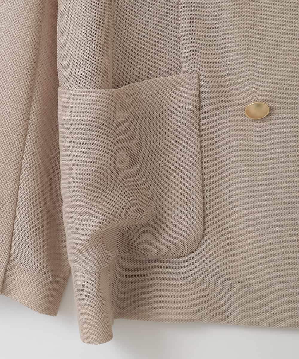 ZMJGE25170 al'aise modulation(アレーズモジュレーション) 金釦メッシュダブルジャケット ベージュ
