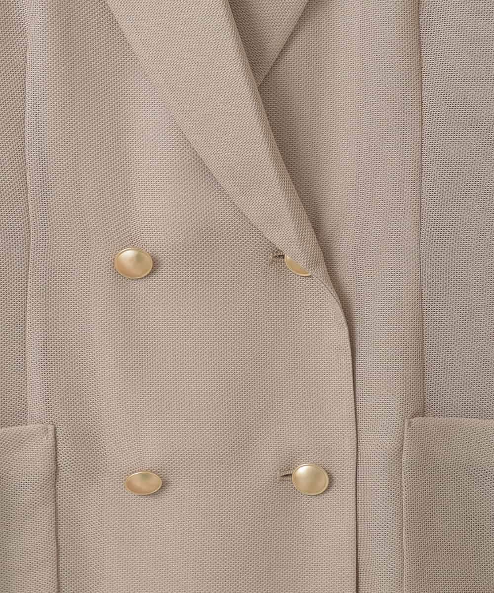 ZMJGE25170 al'aise modulation(アレーズモジュレーション) 金釦メッシュダブルジャケット ベージュ