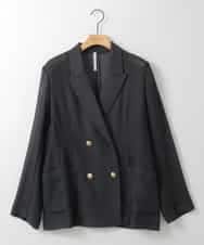 ZMJGE25170 al'aise modulation(アレーズモジュレーション) 金釦メッシュダブルジャケット ダークグレー