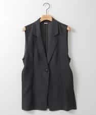 ZMJGE26160 al'aise modulation(アレーズモジュレーション) サイドスリットベルトデザインメッシュジレ ダークグレー