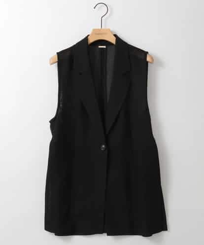 ZMJGE26160 al'aise modulation サイドスリットベルトデザインメッシュジレ