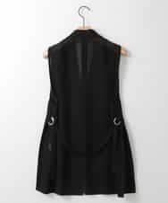 ZMJGE26160 al'aise modulation(アレーズモジュレーション) サイドスリットベルトデザインメッシュジレ ブラック