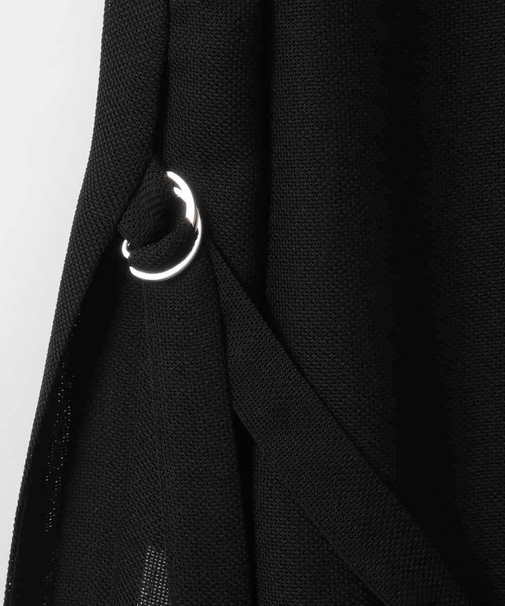 ZMJGE26160 al'aise modulation(アレーズモジュレーション) サイドスリットベルトデザインメッシュジレ ブラック