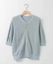 ZMJGE27120 al'aise modulation(アレーズモジュレーション) メッシュシアーノーカラーブルゾン ライトブルー