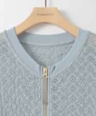 ZMJGE27120 al'aise modulation(アレーズモジュレーション) メッシュシアーノーカラーブルゾン ライトブルー