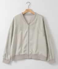 ZMJGE29180 al'aise modulation(アレーズモジュレーション) レースリブジップブルゾン グレー