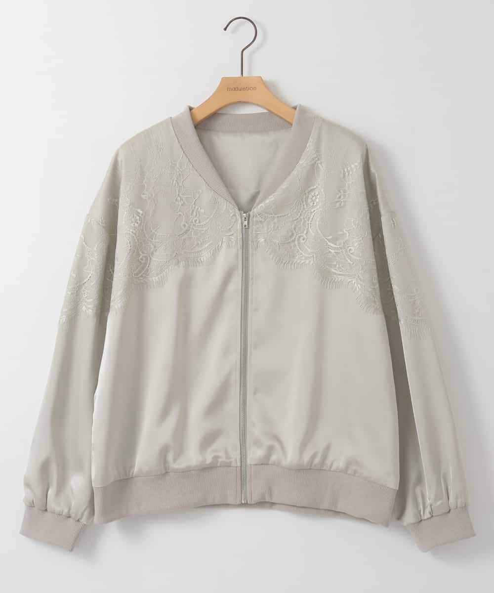 ZMJGE29180 al'aise modulation レースリブジップブルゾン