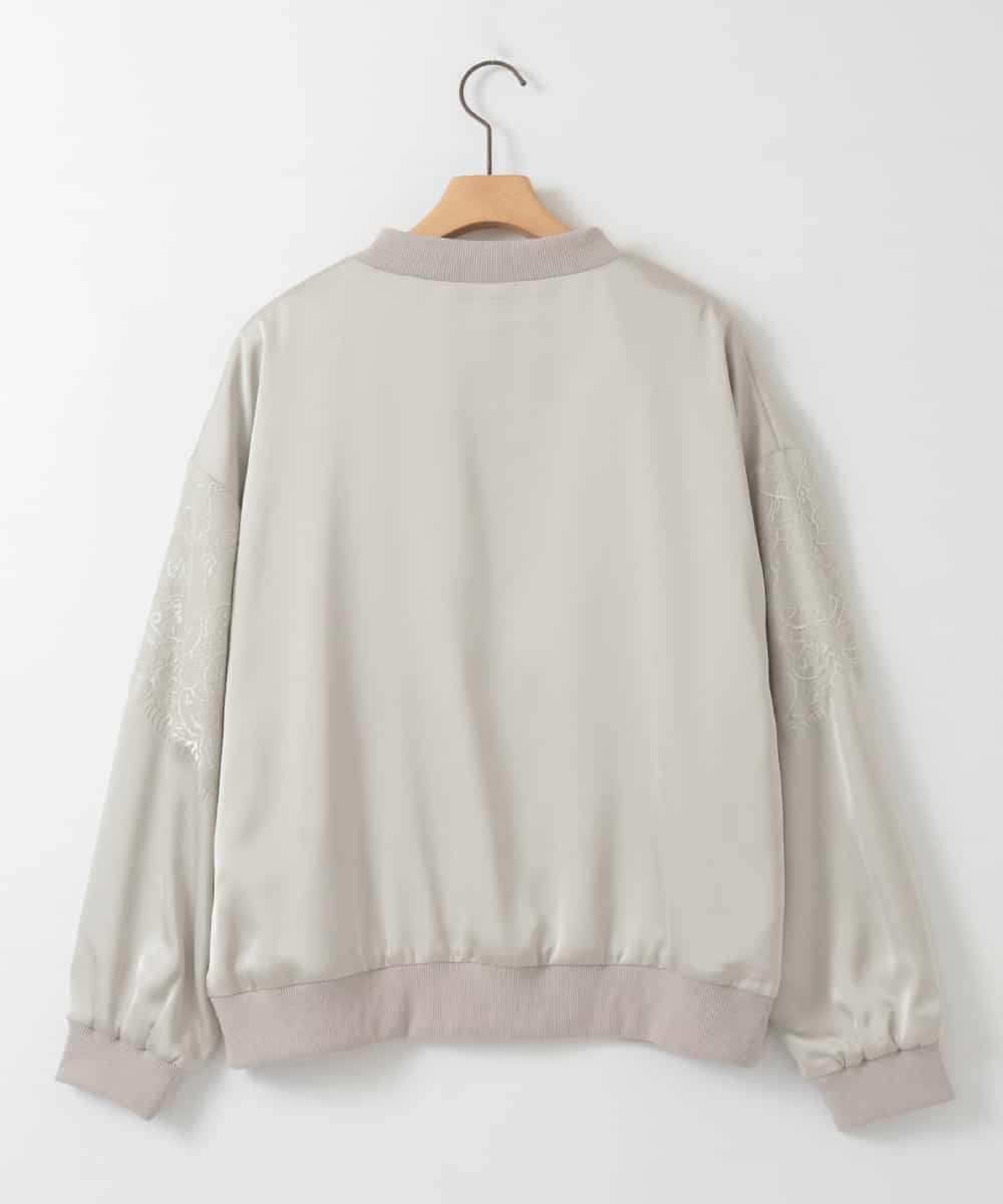 ZMJGE29180 al'aise modulation(アレーズモジュレーション) レースリブジップブルゾン グレー