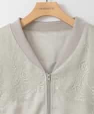 ZMJGE29180 al'aise modulation(アレーズモジュレーション) レースリブジップブルゾン グレー