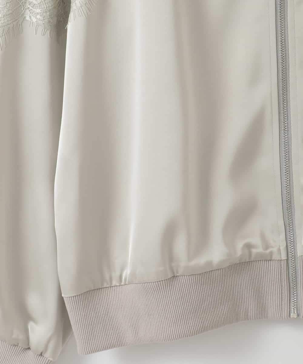 ZMJGE29180 al'aise modulation(アレーズモジュレーション) レースリブジップブルゾン グレー