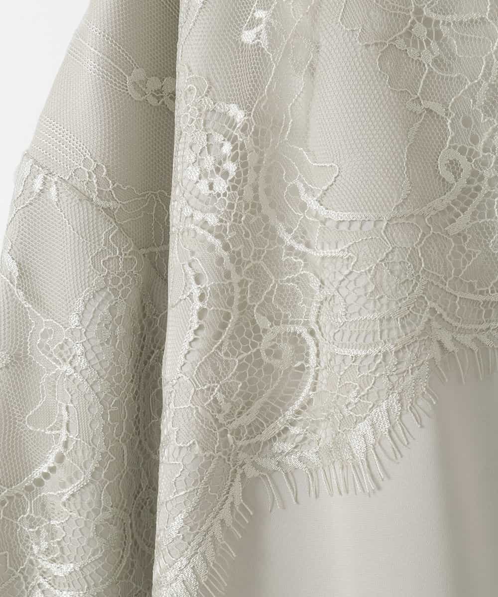 ZMJGE29180 al'aise modulation(アレーズモジュレーション) レースリブジップブルゾン グレー