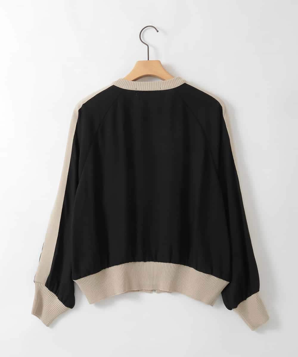 ZMJGE30160 al'aise modulation(アレーズモジュレーション) 【洗える/日本製】バイカラーブルゾン ブラック