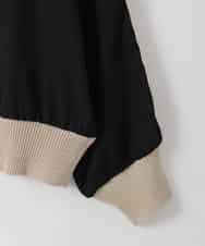 ZMJGE30160 al'aise modulation(アレーズモジュレーション) 【洗える/日本製】バイカラーブルゾン ブラック