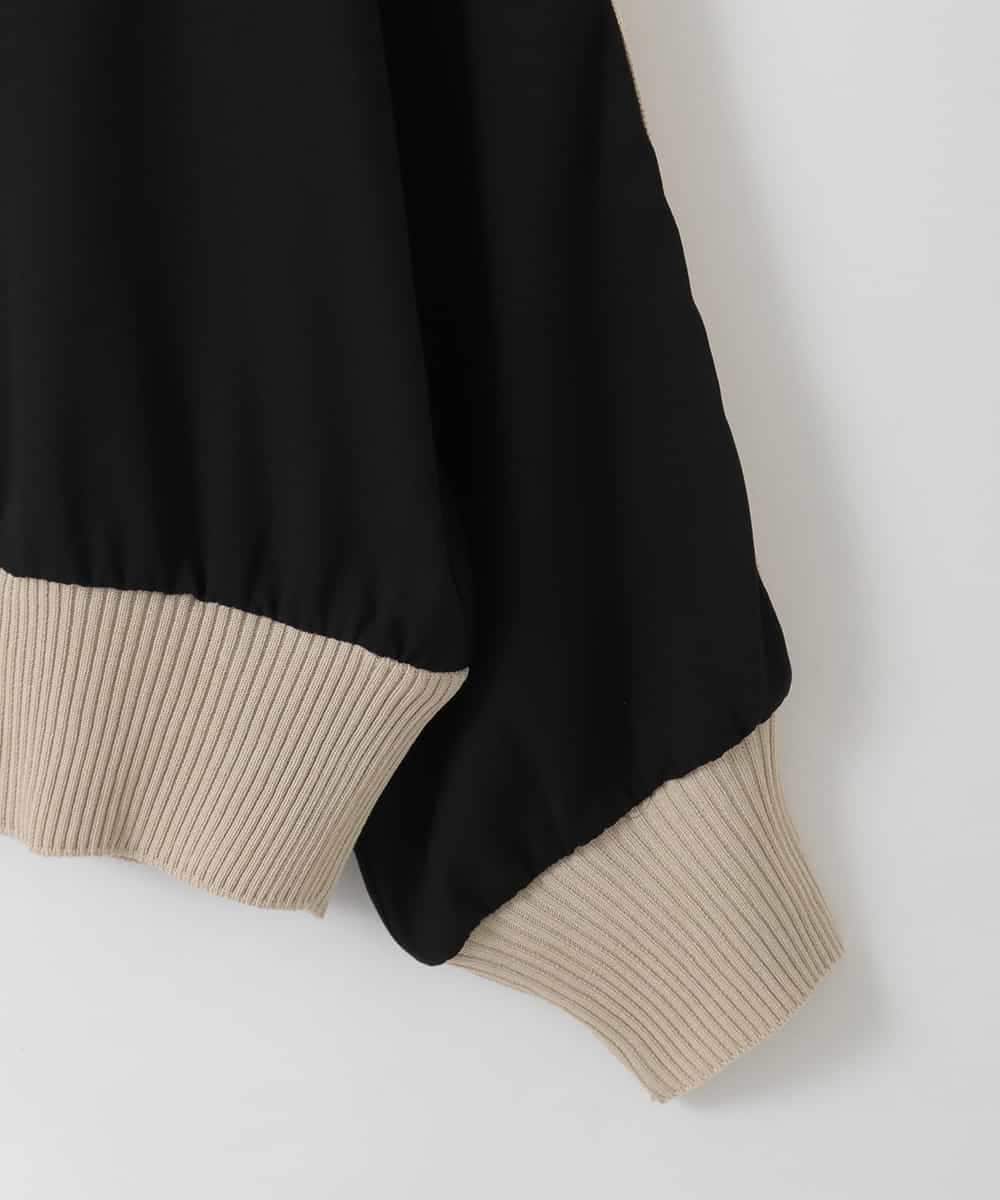 ZMJGE30160 al'aise modulation(アレーズモジュレーション) 【洗える/日本製】バイカラーブルゾン ブラック