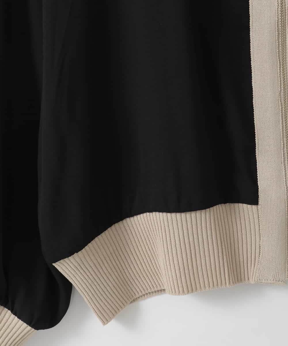 ZMJGE30160 al'aise modulation(アレーズモジュレーション) 【洗える/日本製】バイカラーブルゾン ブラック