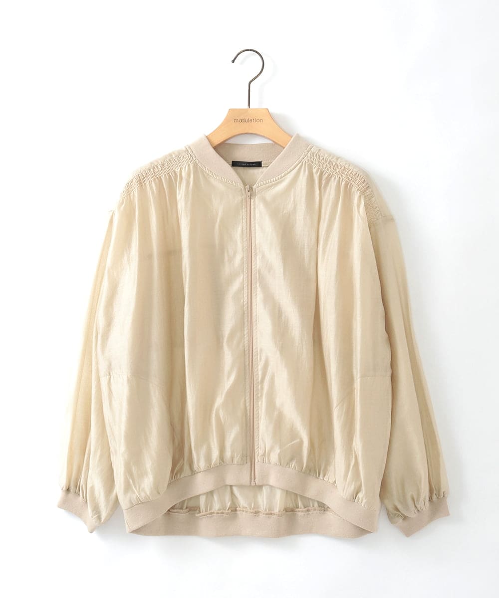 ZMJGE31128 al'aise modulation(アレーズモジュレーション) バックフリルシアーブルゾン ベージュ