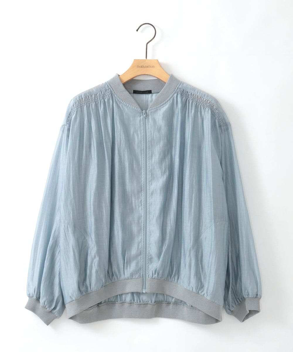 ZMJGE31128 al'aise modulation(アレーズモジュレーション) バックフリルシアーブルゾン ダークグレー